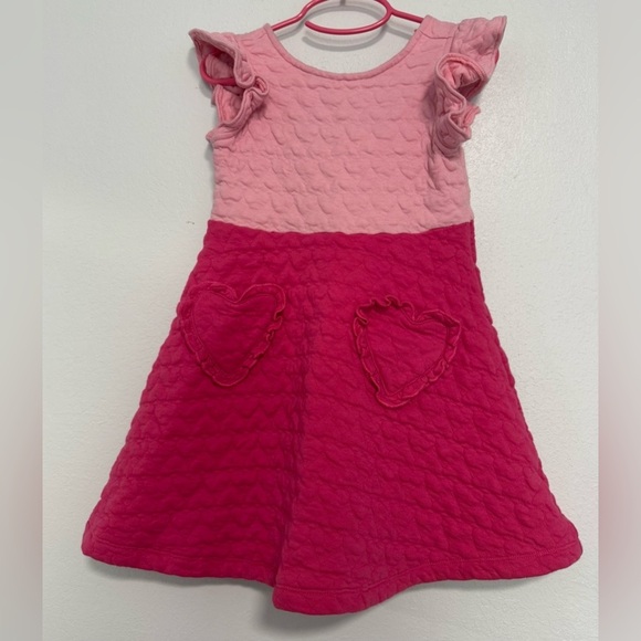 Janie and jack pink Quilted Heart Pocket Dress Sz 6 - Picture 4 of 6
